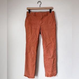 Loft slim straight pant with fringe hem | size: 2 (fits 0-2/xs-s)